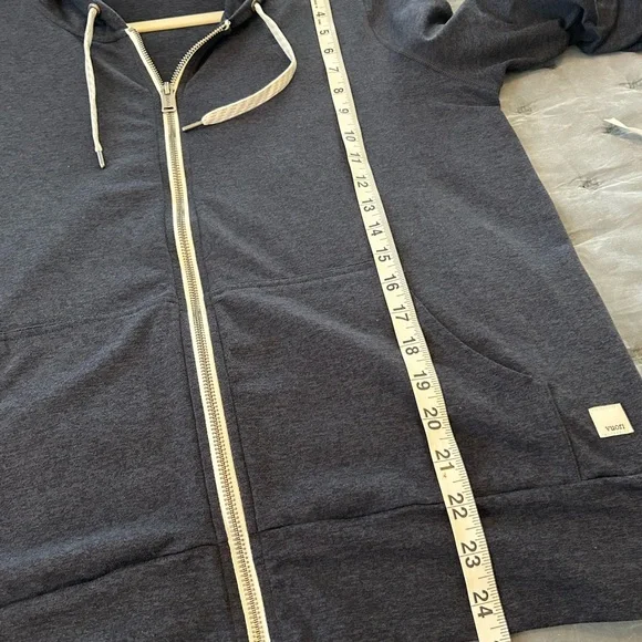 Vuori Classic Zip-Up Hoodie in Navy Blue Heather Size Large - Picture 7 of 7
